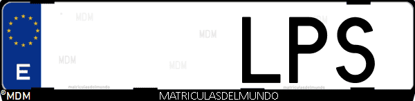 Imágen de matrícula de coche con letras LPS de España