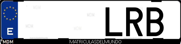 Imágen de matrícula de coche con letras LRB de España