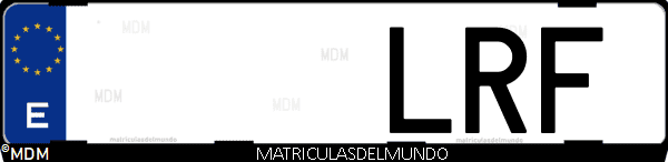 Imágen de matrícula de coche con letras LRF de España