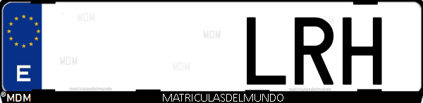 Imágen de matrícula de coche con letras LRH de España