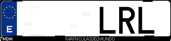 Imágen de matrícula de coche con letras LRL de España