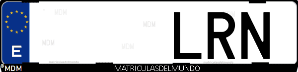 Imágen de matrícula de coche con letras LRN de España