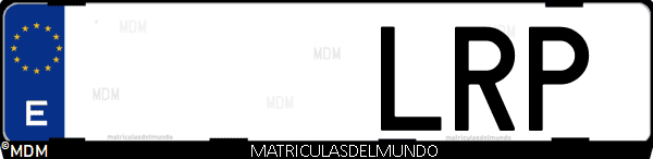 Imágen de matrícula de coche con letras LRP de España
