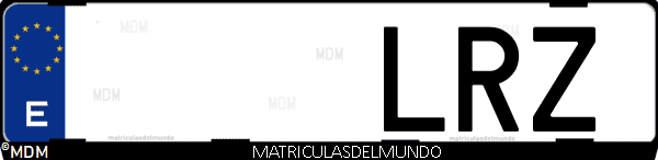 Imágen de matrícula de coche con letras LRZ de España