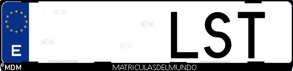 Imágen de matrícula de coche con letras LST de España