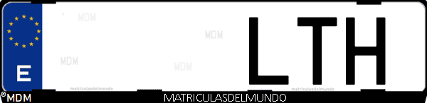 Imágen de matrícula de coche con letras LTH de España