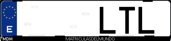 Imágen de matrícula de coche con letras LTL de España