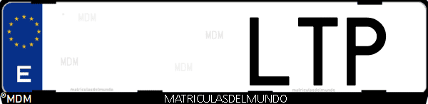 Imágen de matrícula de coche con letras LTP de España