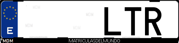 Imágen de matrícula de coche con letras LTR de España