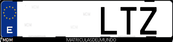 Imágen de matrícula de coche con letras LTZ de España