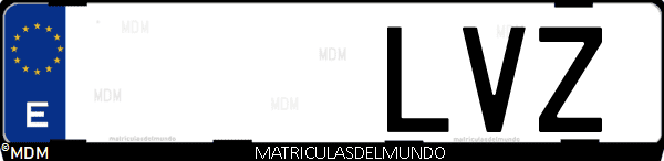 Imágen de matrícula de coche con letras LVZ de España
