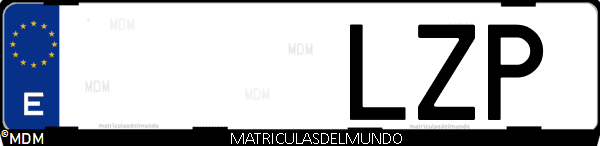 Imágen de matrícula de coche con letras LZP de España
