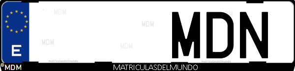 Imágen de matrícula de coche con letras MDN de España