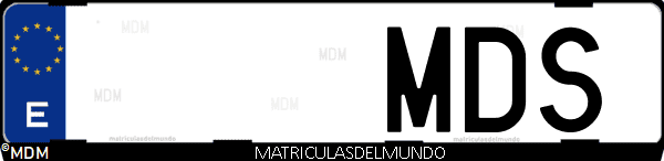 Imágen de matrícula de coche con letras MDS de España