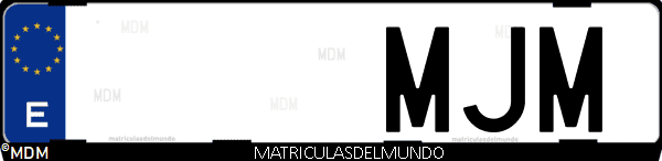 Imágen de matrícula de coche con letras MJM de España