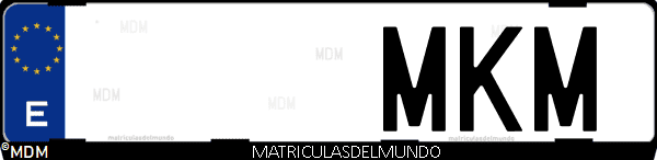 Imágen de matrícula de coche con letras MKM de España
