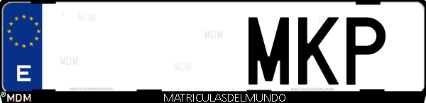 Imágen de matrícula de coche con letras MKP de España