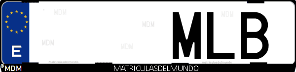 Imágen de matrícula de coche con letras MLB de España