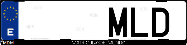 Imágen de matrícula de coche con letras MLD de España