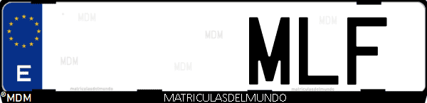 Imágen de matrícula de coche con letras MLF de España