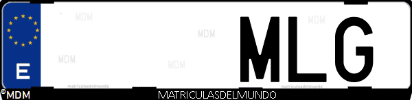 Imágen de matrícula de coche con letras MLG de España