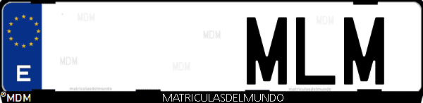 Imágen de matrícula de coche con letras MLM de España