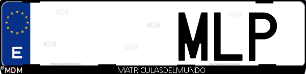 Imágen de matrícula de coche con letras MLP de España