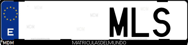 Imágen de matrícula de coche con letras MLS de España