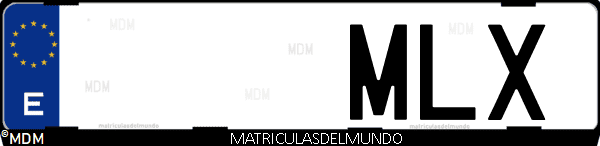 Imágen de matrícula de coche con letras MLX de España