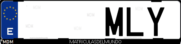 Imágen de matrícula de coche con letras MLY de España