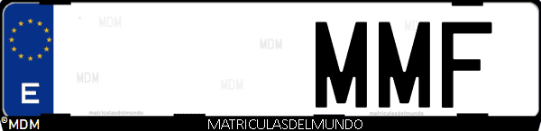 Imágen de matrícula de coche con letras MMF de España