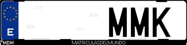 Imágen de matrícula de coche con letras MMK de España