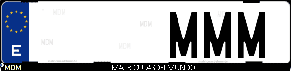 Imágen de matrícula de coche con letras MMM de España