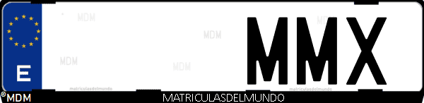 Imágen de matrícula de coche con letras MMX de España