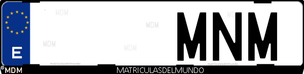 Imágen de matrícula de coche con letras MNM de España