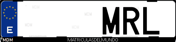 Imágen de matrícula de coche con letras MRL de España