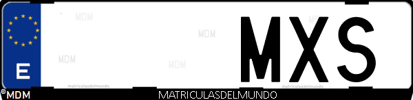 Imágen de matrícula de coche con letras MXS de España