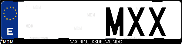 Imágen de matrícula de coche con letras MXX de España