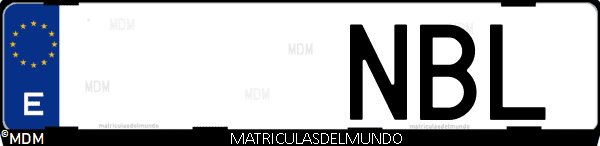 Imágen de matrícula de coche con letras NBL de España