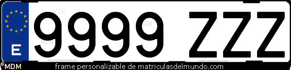 Creador matrícula Spain current normal con frame free