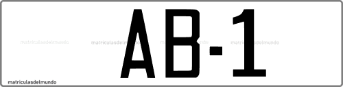 Primera matrícula de coche de Albacete con código AB-1