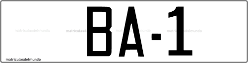 Primera matrícula de coche de Badajoz con código BA-1