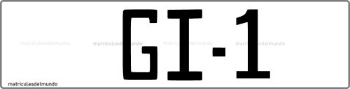 Primera matrícula de coche de Girona  con código GI-1