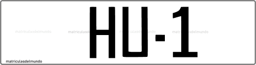 Primera matrícula de coche de Huesca con código HU-1