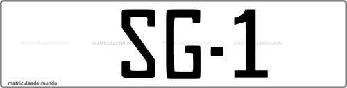 Primera matrícula de coche de Segovia con código SG-1