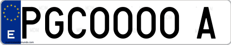 Matrícula de la Guardia Civil con fondo blanco