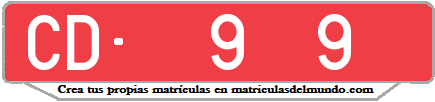 Matrícula de coche de España cUERPO dIPLOMATICO 2 letras