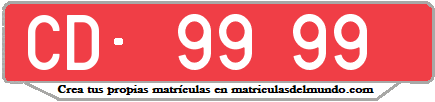 Matrícula de coche de España cUERPO dIPLOMATICO largo 6