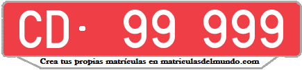 Matrícula de coche de España cUERPO dIPLOMATICO largo 8 letras