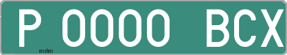 Ejemplo matrícula provisional verde de España matrícula BCX